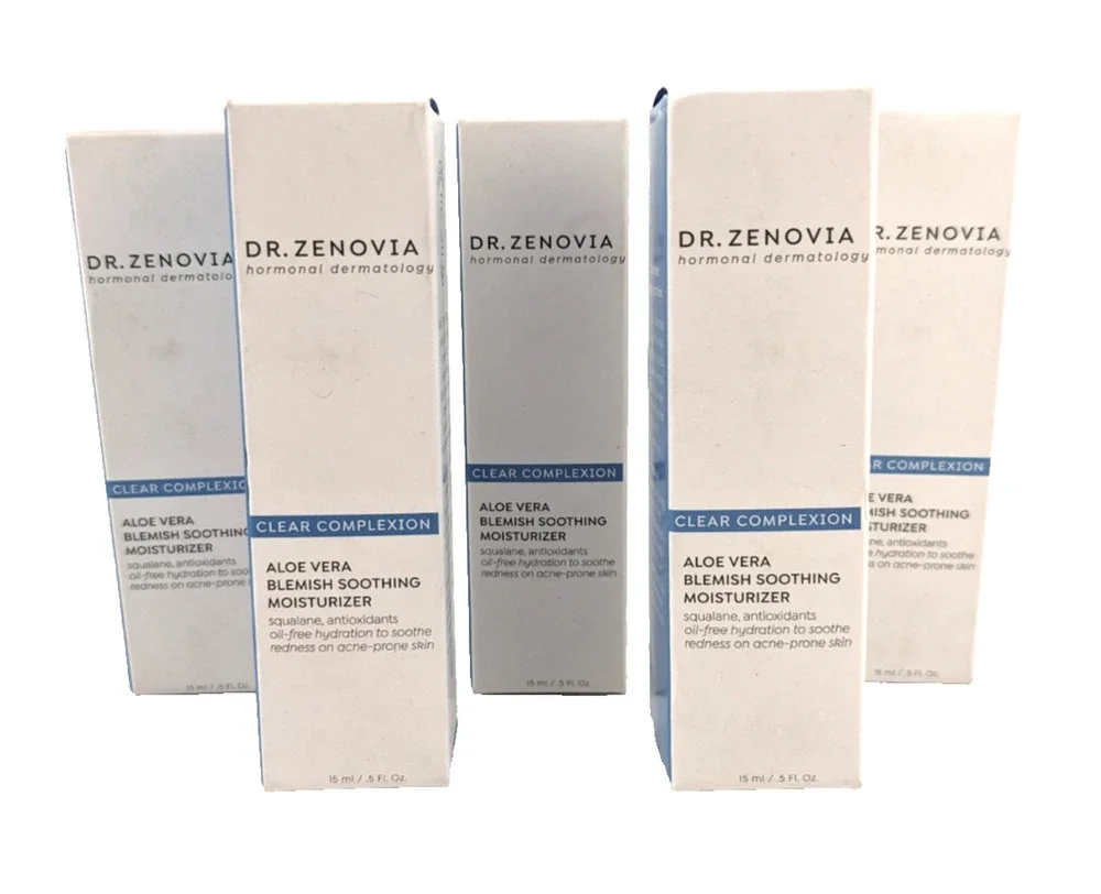5x Dr. Zenovia Clear Complexion Aloe Vera Blemish Soothing Moisturizer .5floz ea